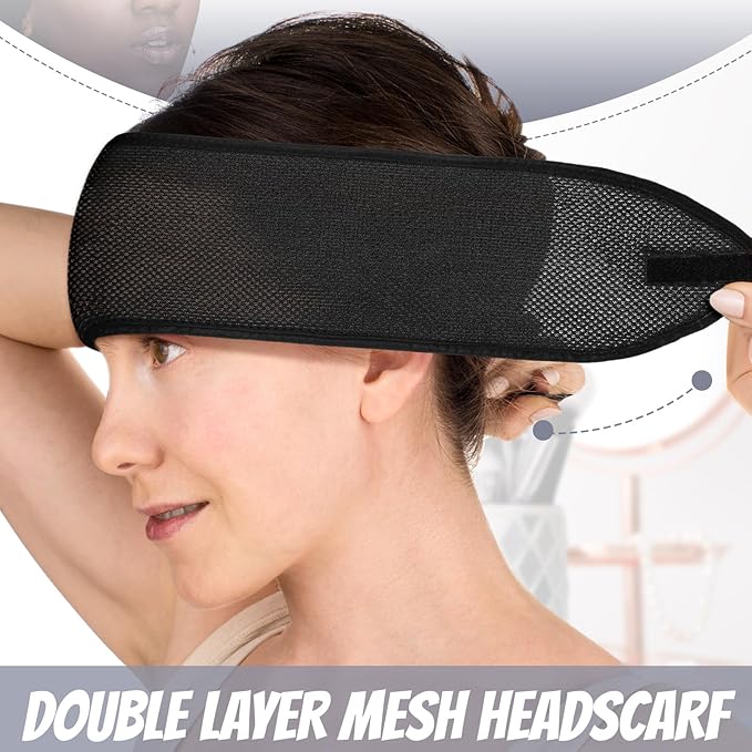 Xuhal 4 Pcs Mesh Hair Wraps for Black Women Sleeping Cap Hair Wrap Nets Spa - Image 2