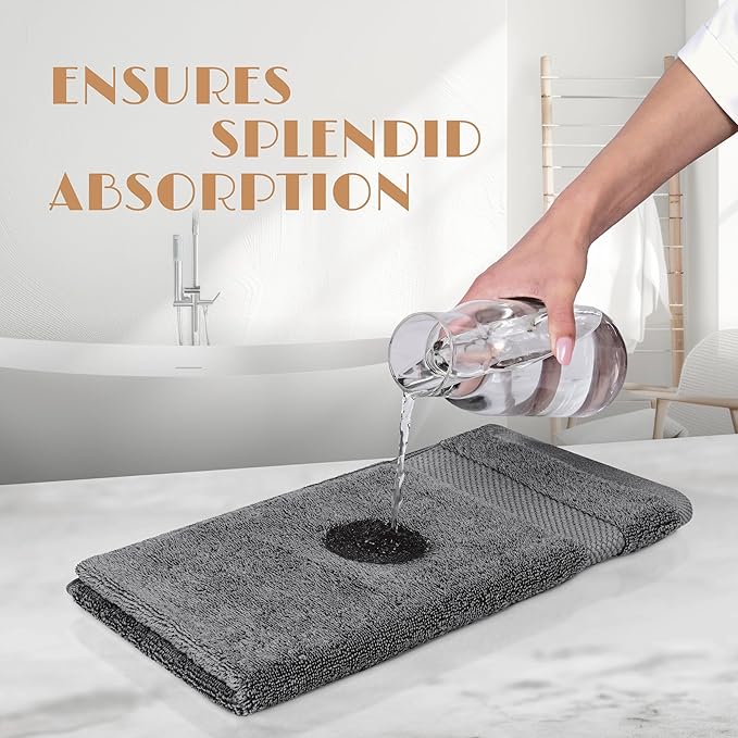 White Classic Wealuxe Grey Hand Towels - Image 5