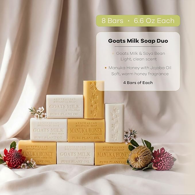 Australian Botanical Goats Milk Soap and Manuka Honey 6.6 OZ, Triple Milled - Image 3