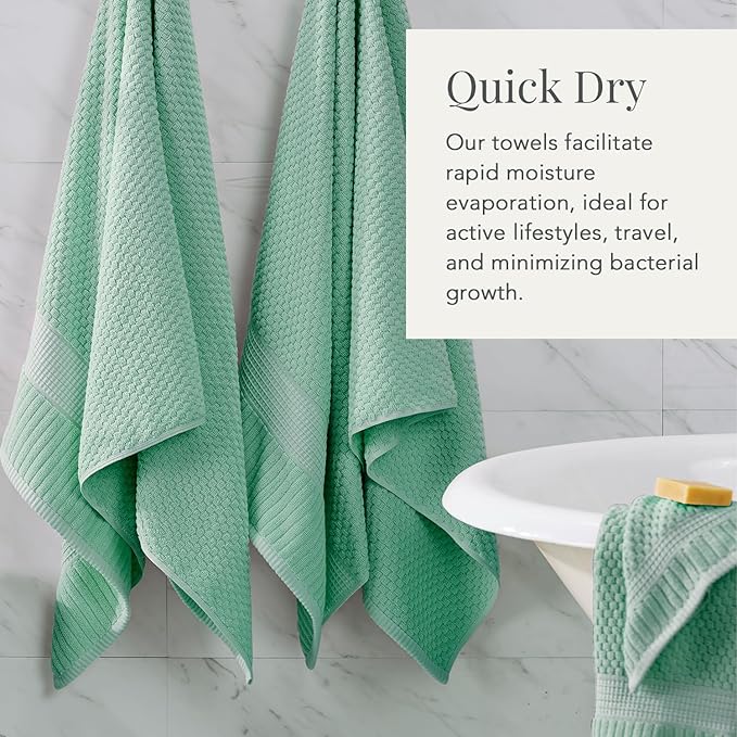 NY Loft 100% Cotton Towel Set| Super Soft & Absorbent Quick-Dry |Textured and - Image 3