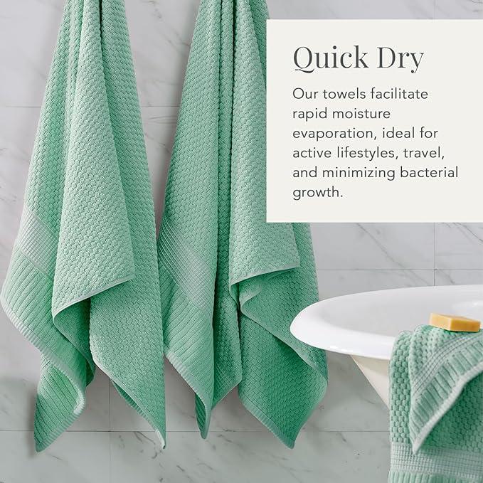 NY Loft 100% Cotton Bath Towel 4 Pack | Super Soft & Absorbent Quick-Dry Bath - Image 3