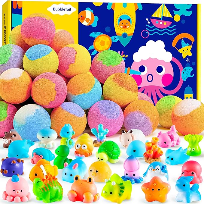 Bath Bombs for Kids with Surprise Inside, 28 Fun Fizzy Shower Bombs with Land & by Unknown