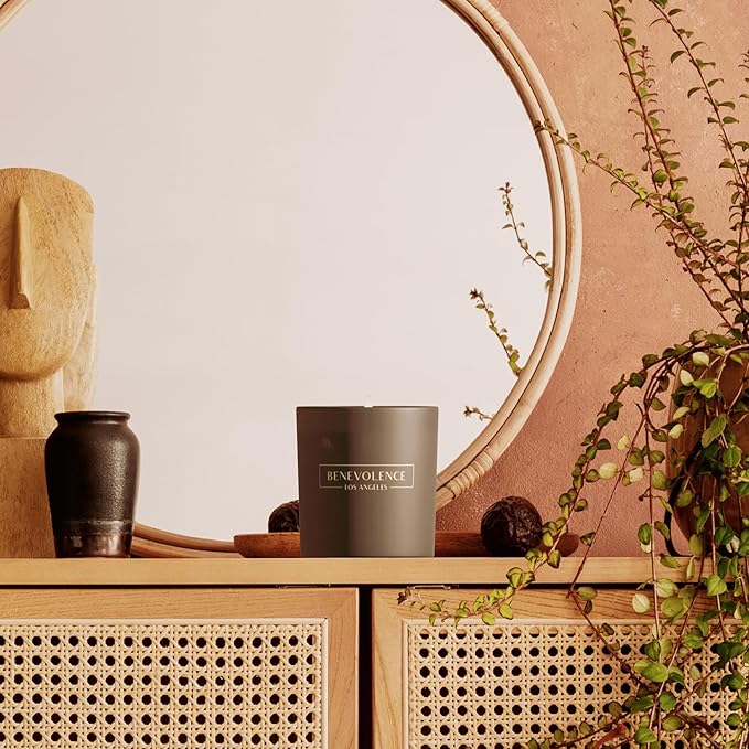 Benevolence LA 3 Wick Candle, Rose & Sandalwood Large Scented Candle | Soy - Image 7