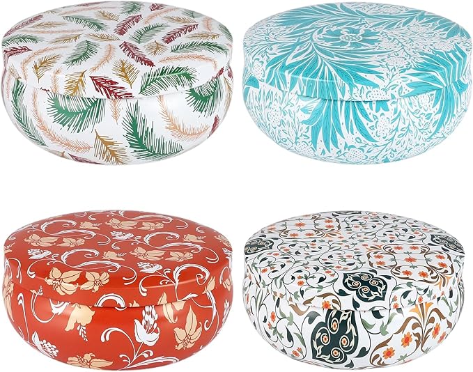 4-Pack Citronella Candle Set in Decorative Tropical Flower Tin Boxes - Image 6