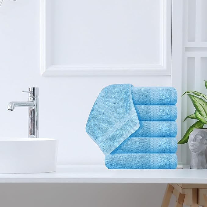 GLAMBURG Ultra Soft 12-Piece Washcloths Set 13x13-100% Ringspun Cotton - Image 4