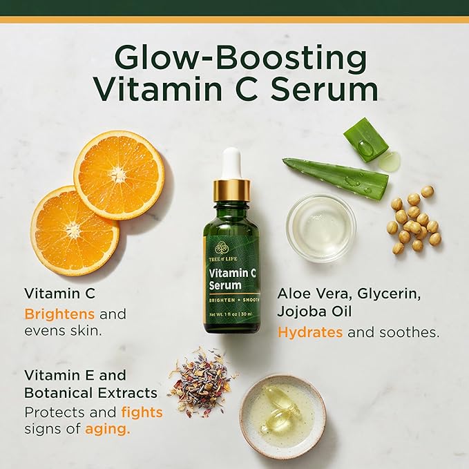 Tree of Life Beauty Vitamin C Skin Care Set, Skin Face Oil, Facial Serums - Image 2