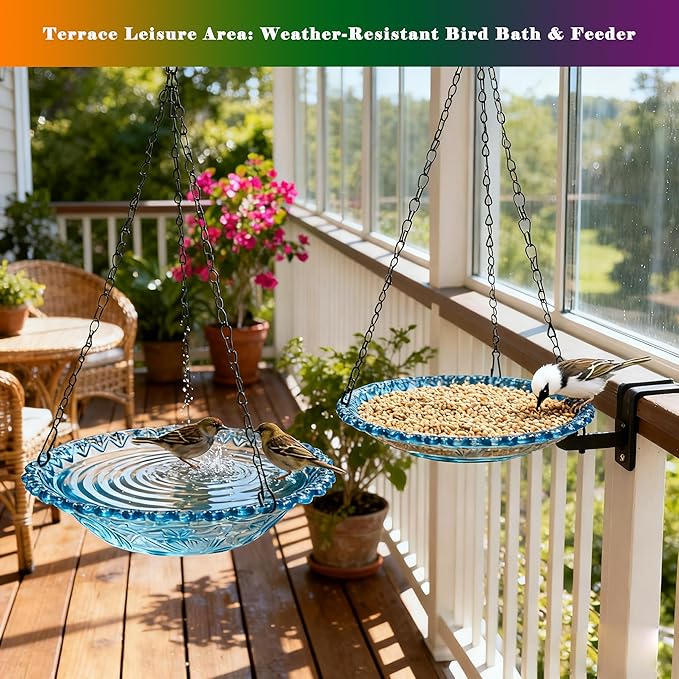 4 Pack Super Value Hanging Plastic Bird Baths and Feeders - Image 6