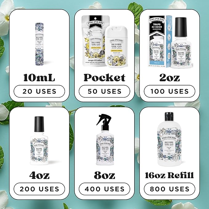 Poo-Pourri Before-You-Go Toilet Spray, Fresh Air, 4 Fl Oz, Bathroom Odor - Image 10