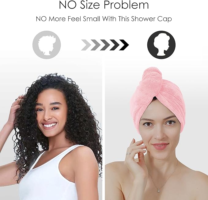 TENSTARS 5 Pack Thicken Microfiber Hair Towel Wrap - Image 3
