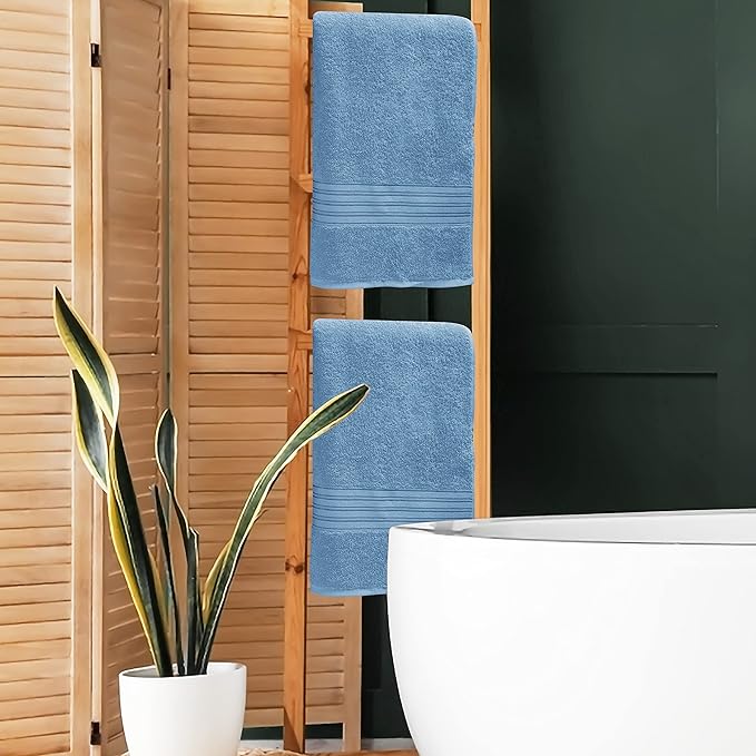 BOUTIQUO 100% Cotton 2 Pack Bath Towel Set 28x55, Eco-Friendly Large Bath Towels - Image 4