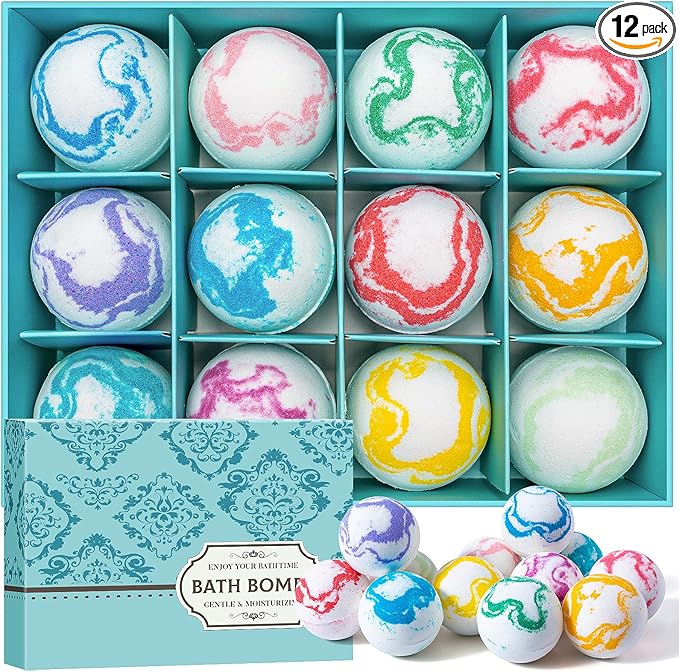 Bath Bombs for Women Gift Set, 12 Pack Organic & Natural Bath Bombs Gift Set by Unknown