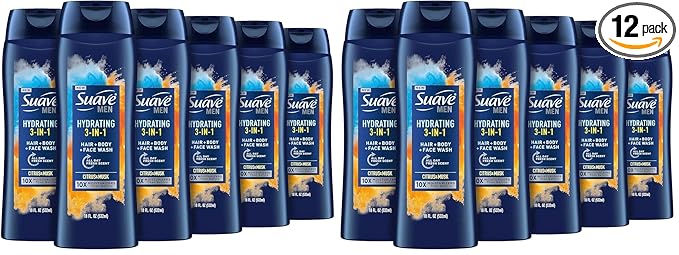 Suave Men Moisturizing Body, Face and Hair Wash, 3-in-1 by Suave