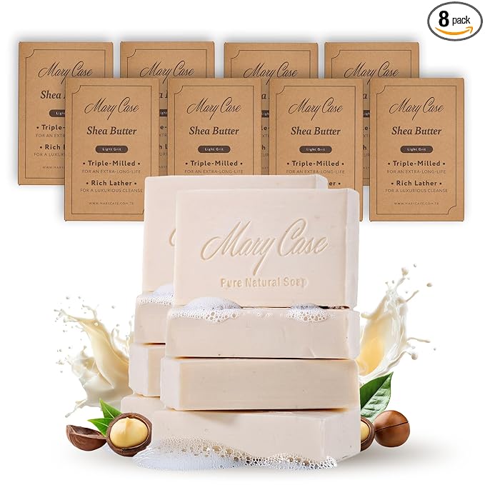 Mary Case Goat Milk & Shea Butter Bar Soap Set of 8 | Natural Soap by MARYCASEHOMEBEAUTYFASHION