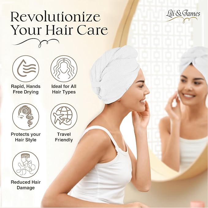 Lili&James Cotton Hair Towel Wrap - Image 6