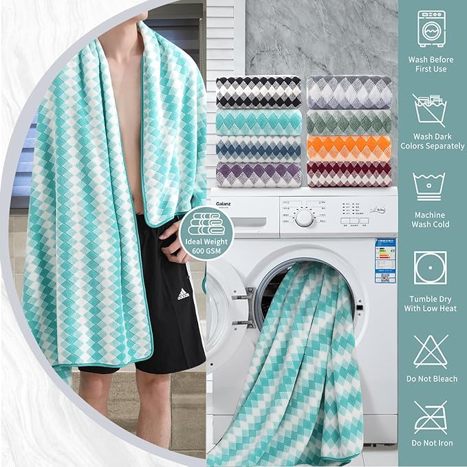 4 Piece Extra Large Bath Towel Set Oversized Bath Sheet 35"x70" Bathroom Towel - Image 3
