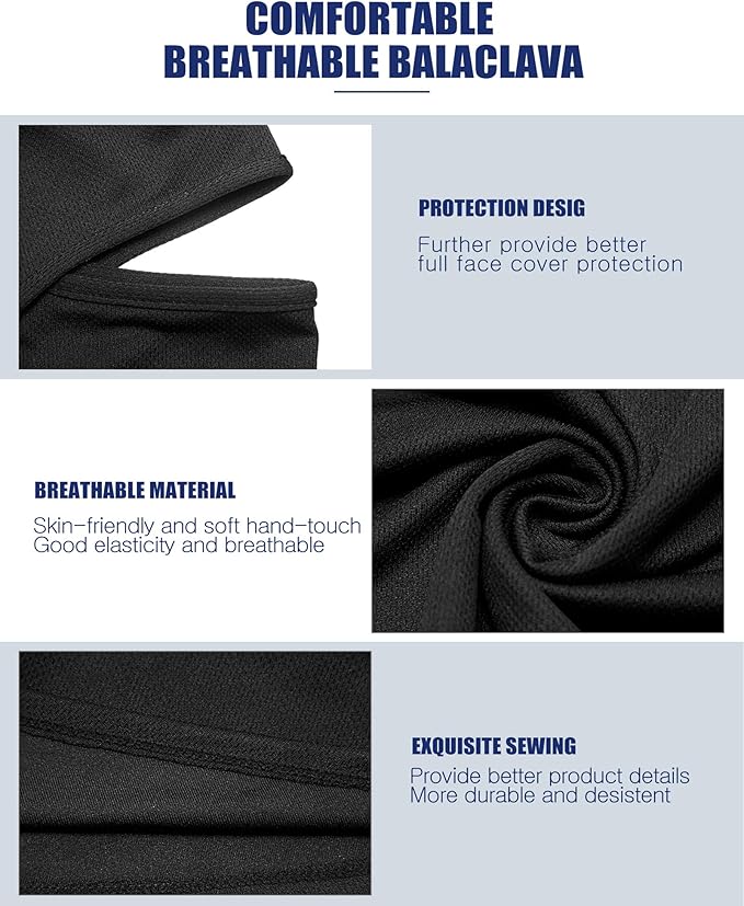 SATINIOR 3 Piece Balaclava Face Cover Sun Protection Neck Cover Summer - Image 6