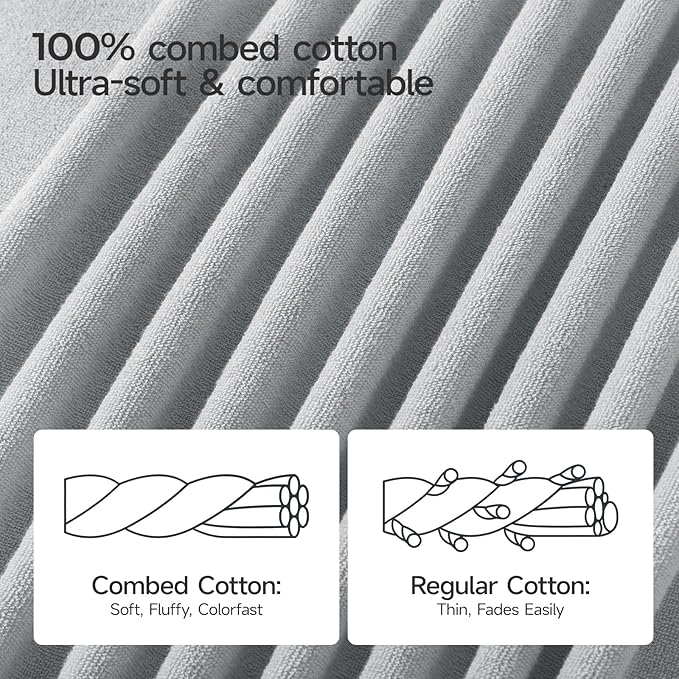 ecolook Bath Towels Set of 4, 100% Cotton, 27 x 55 Inches, Quick-Drying & - Image 7