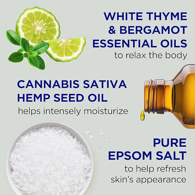 Dr Teal's Foaming Bath with Pure Epsom Salt, Cannabis Sativa Hemp Seed Oil - Image 2
