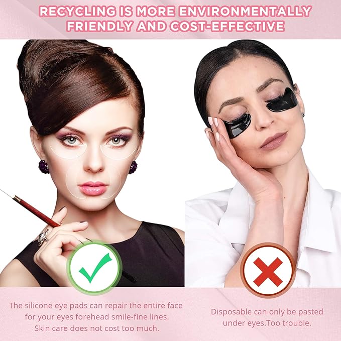Syhood 12 Pieces Silicone Eye Wrinkle Pads Anti Aging Silicone Pads Reusable - Image 4