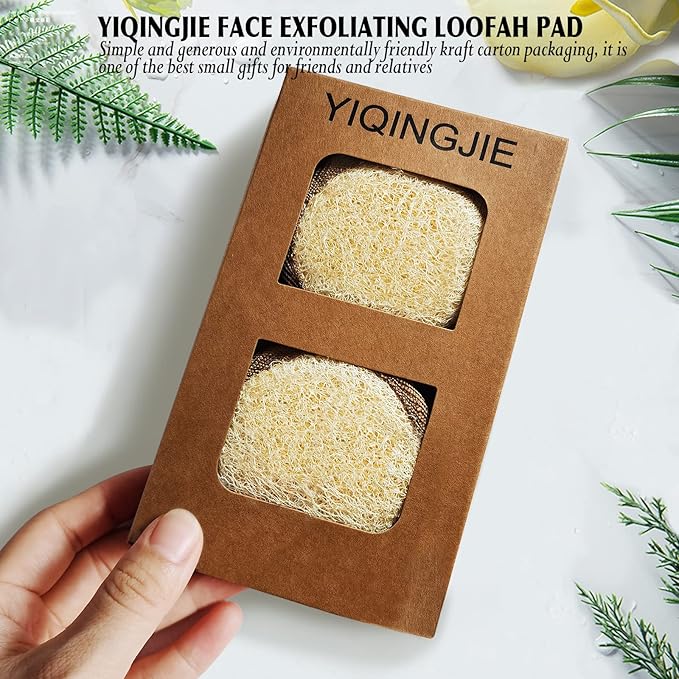 YIQINGJIE Natural Loofah Exfoliating Face Scrubber, Facial Scrubber Loofa Pads - Image 5