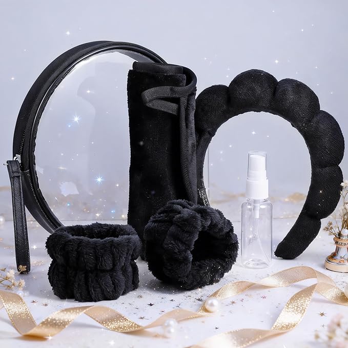 Real Perfection Spa Headband for Washing Face, Skincare Headband Wristband Set - Image 9