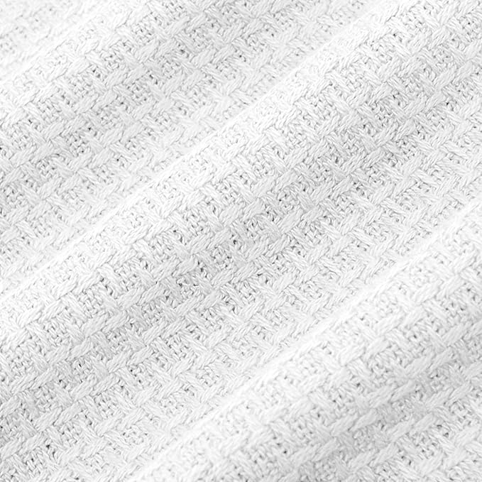 100% Fine Cotton Luxurious Basket Weave Blanket, King Size - Image 3