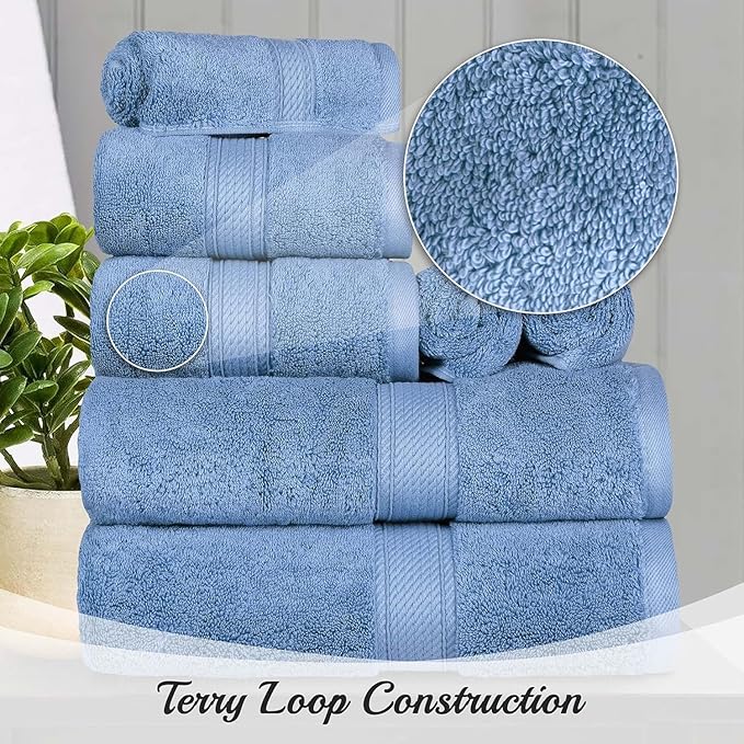 SUPERIOR Egyptian Cotton Pile Hand Towel Set of 4, Ultra Soft Luxury Towels - Image 6