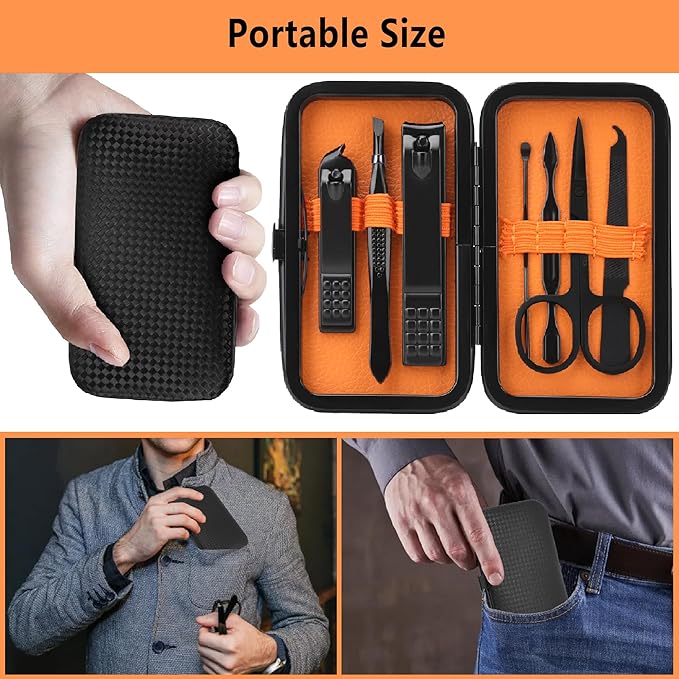 Manicure Set Men Nail Clipper Set Personal Care Nail Grooming Kits Travel Nail - Image 5