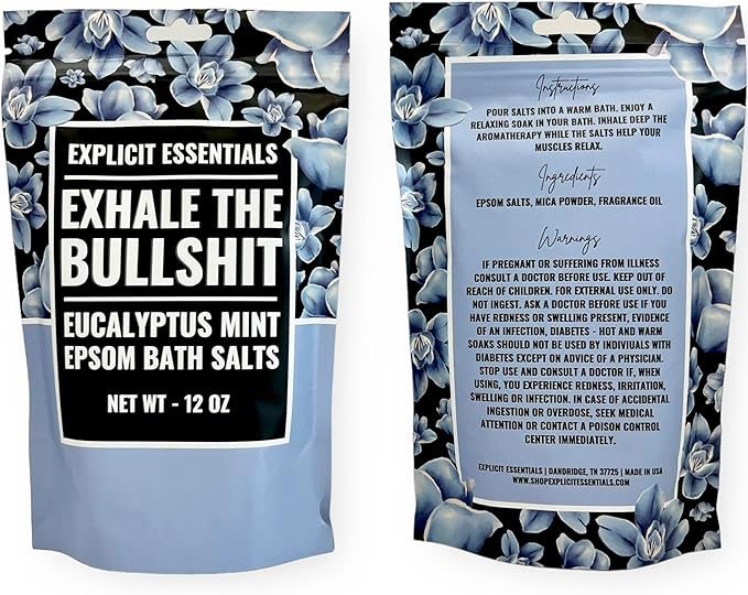 Explicit Essentials Eucalyptus Mint Epsom Bath Salts, Relaxing Aromatherapy - Image 2