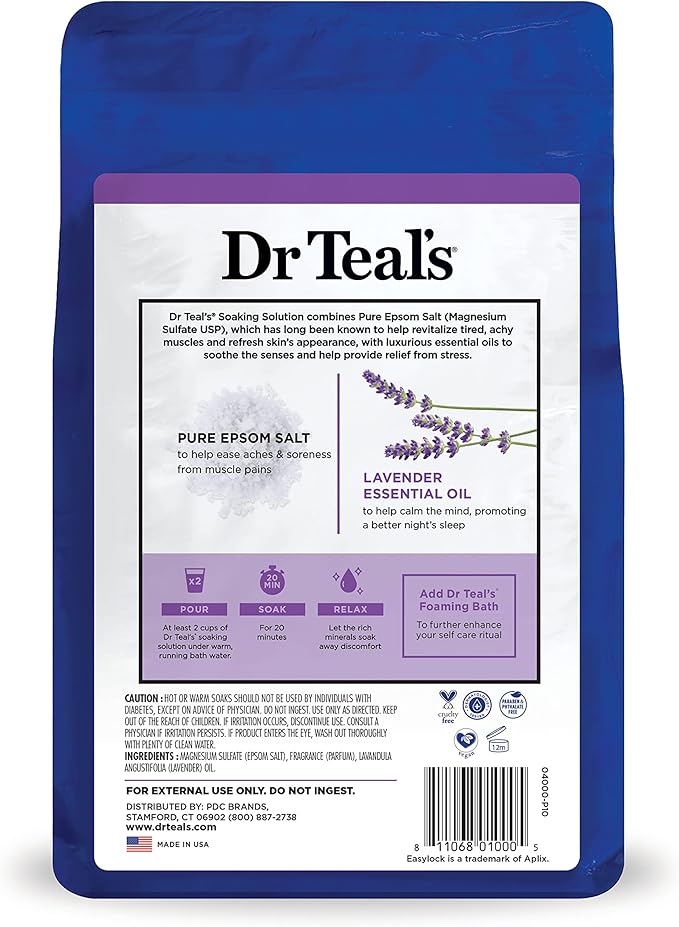Dr Teal's Pure Epsom Salt, Lavender & Eucalyptus Duo Bundle, 3 lbs - Image 9