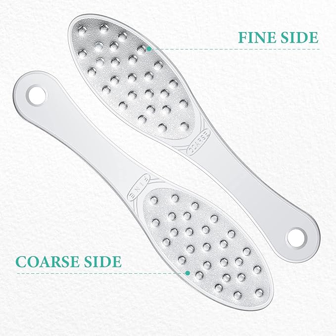 2 Pcs Stainless Steel Foot File Callus Remover Double Sided Metal Foot Rasp - Image 3