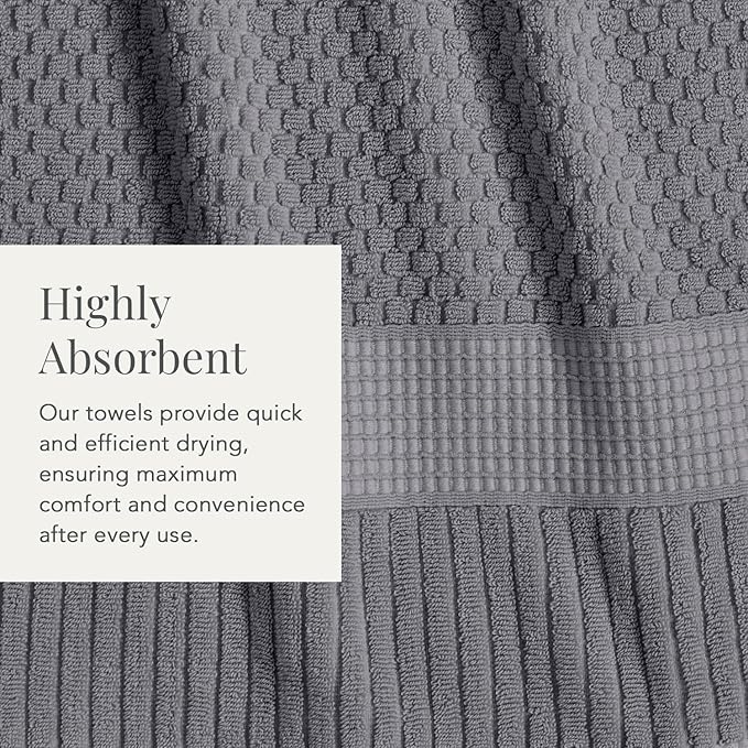 NY Loft 100% Cotton Towel Set 6 Piece | Super Soft & Absorbent Quick-Dry 2 Bath - Image 8