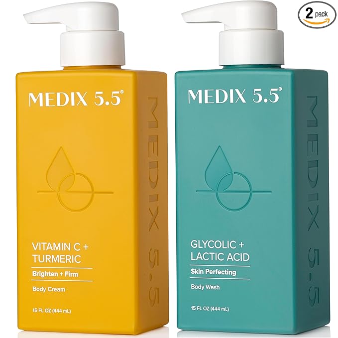 Medix 5.5 Exfoliating AHA Glycolic Acid Face & Body Wash Cleanser + Vitamin C by Medix55