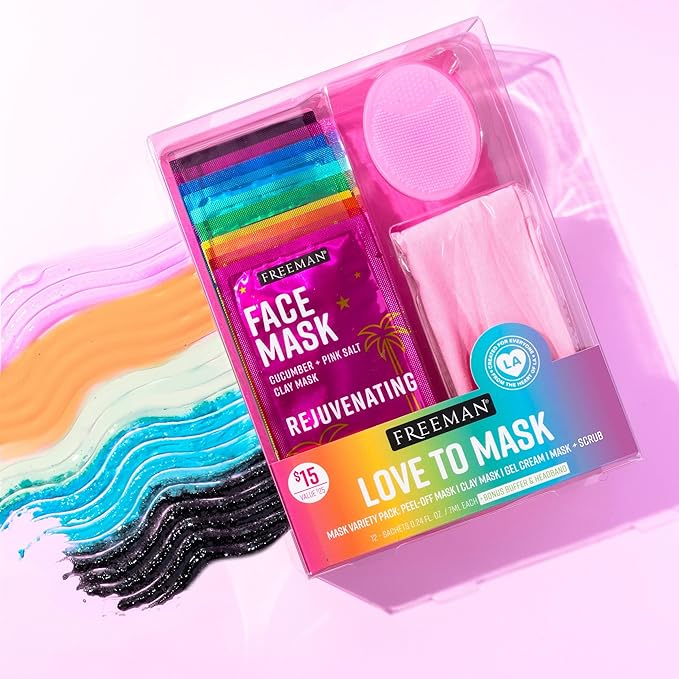 Freeman 14 Piece Love To Mask Variety Pack, Facial Masks - Image 6