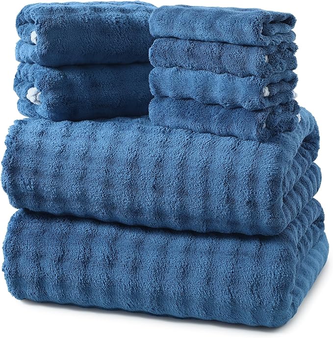 REDKISS 8-Piece Soft Bath Towel Sets, Extra Large 2 Bath Sheet, 2 Hand Towel by REDKISSOnline
