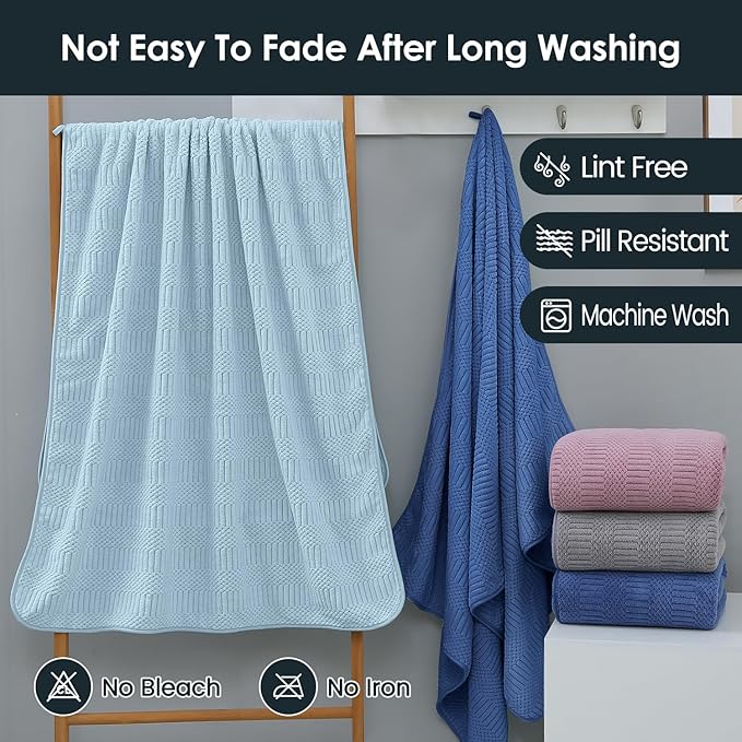 JML Microfiber Bath Towels, Large Bathroom Towel 2 Pack, Super Absorbent and - Image 6