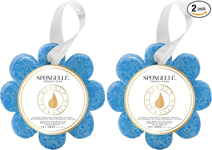 Spongelle Freesia Pear Wild Flower Buffer Body Scrubber | Bath & Shower Loofah by Spongell%C3%A9