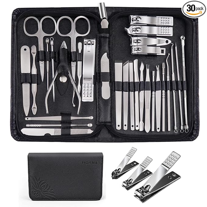 WOAMA Manicure Set 30 In 1 Nail Clipper Set Nail Kit by WOAMA