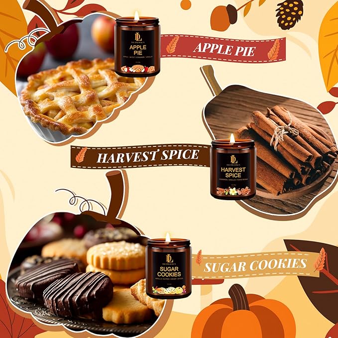 Fall Candles, 6 Pack Soy Candle Set, Scented Candles - Image 6