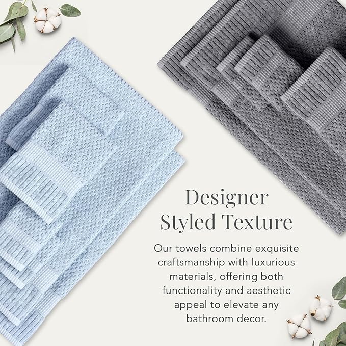 NY Loft 100% Cotton Hand Towel 6 Pack | Super Soft & Absorbent Quick-Dry Hand - Image 5