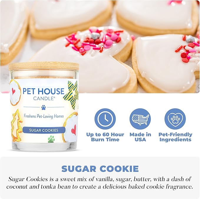 Pet House Candles Plant Based Cookie Scented Candle Clean Burning, Long Lasting - Image 2