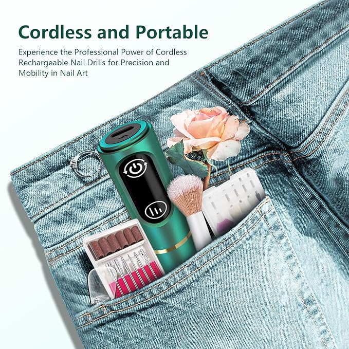 TUOBEO Cordless Nail Drill Electric Rechargeable File Kit, Professional Efile - Image 7