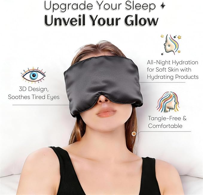 100% Mulberry Silk Sleep Mask for Women & Men – 22 Momme 6A Grade, 3D Contoured - Image 2