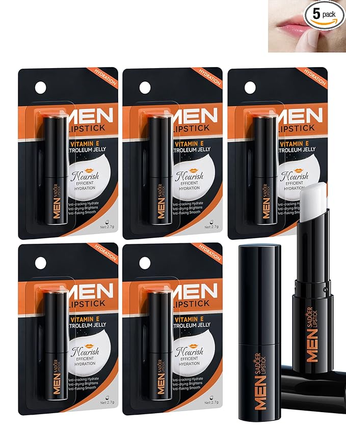 Lip Balm for Men-5pcs Vitamin E Hydrating Mens lipstick, Moisturizing and by LYSdefeu