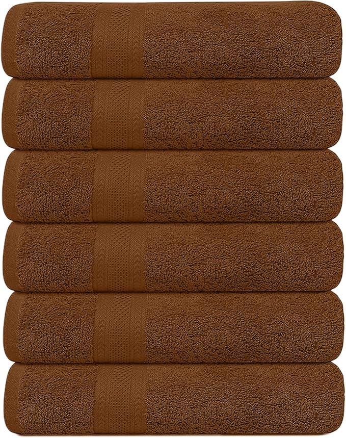 KAHAF COLLECTION 6 Pack Bath Towels Set 100% Ring Spun Cotton, Lightweight by KAHAF+COLLECTION