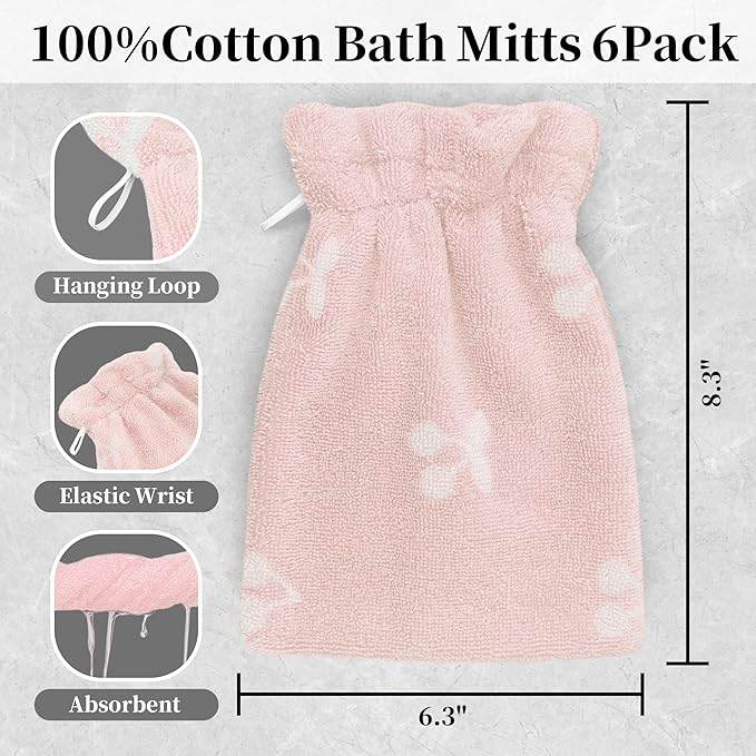 VOOVA & MOVAS Baby Wash Cloths 6-Pack, 100% Cotton Soft Absorbent Washcloths - Image 2