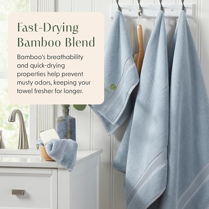 Springtree Home Luxury Bamboo Rayon Bath Towel Set of 4 | 35% Bamboo Rayon - Image 3
