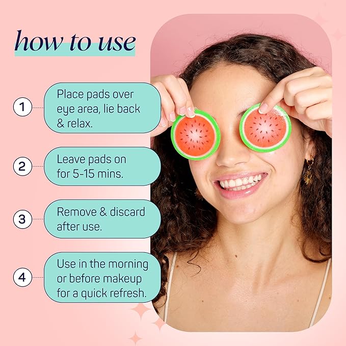SpaLife Watermelon Cooling Eye Pads, Mothers Day Gifts, 48 Hydrating Under Eye - Image 6