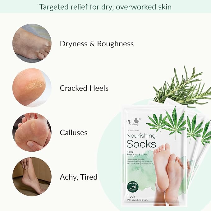 Epielle Nourishing Foot Mask 6 Pairs, Repair and Soften - Image 4