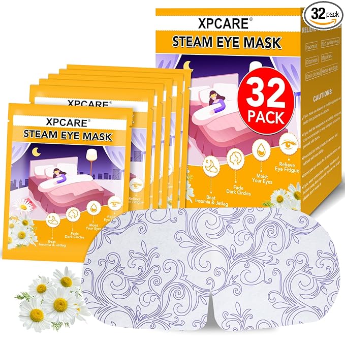 XPCARE 32 Pack Steam Eye Masks for Dry Eyes, SPA Warm Sleep Eye Mask, by XPCARE